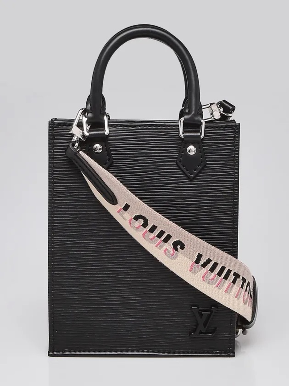 Louis Vuitton Petit Sac Plat Bag Epi Leather Logo Jacquard Strap crossbody